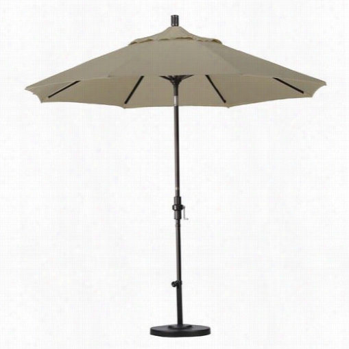 California Umbrella Gscu908302 9' Aluminum Collar  Tilt Market Umrella In Matetd Black