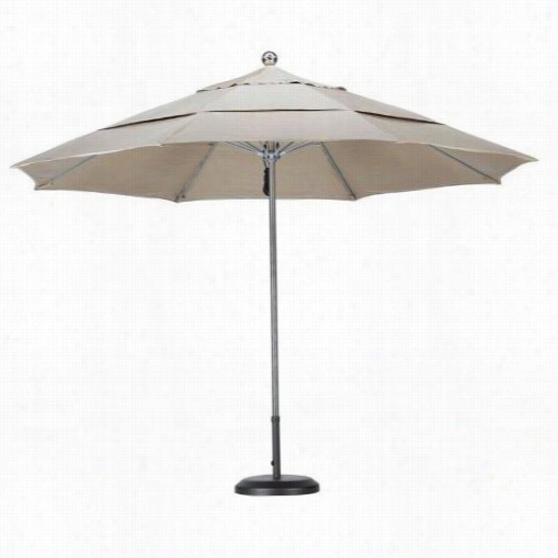 California Umbrella Luxy118 11' Steel Single Pole Fiberglass Double Wind Vent Market Umbrella