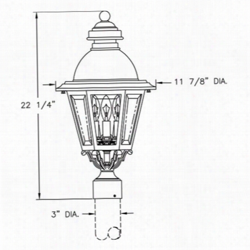 Hanover Lantern B51430a Medium South Bend Ptd Dome  26w Per Socjet 3 Light Outdoor Post Lamp