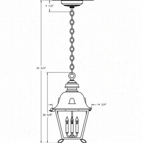 Hanover Lantern B8419 Grande Jefferson Signature 25w Per Socket 4 Light Outdoor Hanging Lantern