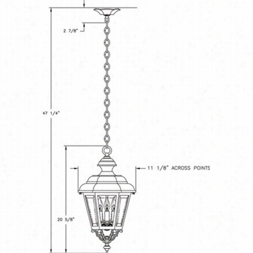 Hanover Lantern B9320 Medium Jamestown 25w Per Spcket 3 Light Outdoor Hanging Lantern