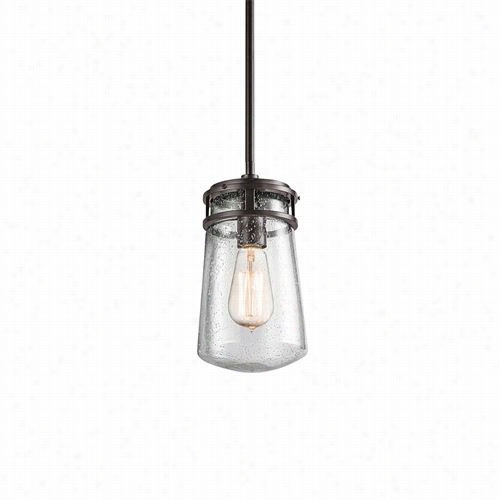 Kichler Ighting 49447aaz Lyndon 11-3/4"" 1 Lightt Outdoor Pendant In Architectural Bronze