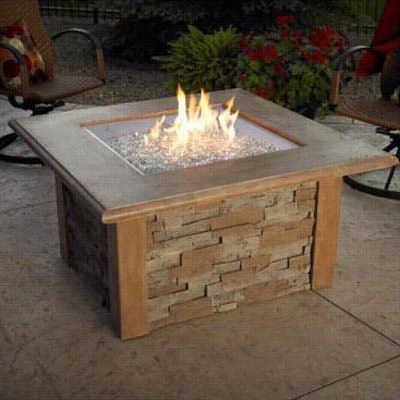 Outdoo Rgfeatroom Sierrra-2424-m-k Sierra Fire Pit Table With Square Brner