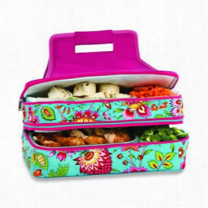 Picnic Plus Acm-721mt  Entertainer Hot/clod Food Carrier In Madeline Turquouise