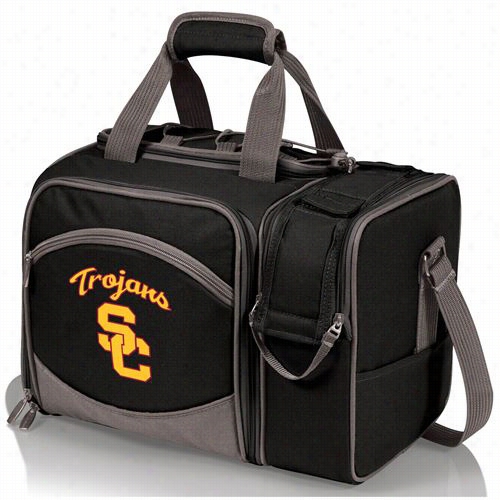 Picnic Time 508-23-175-094-0 Malibu University Of Southern California Trojans Digital Print Tote In Black