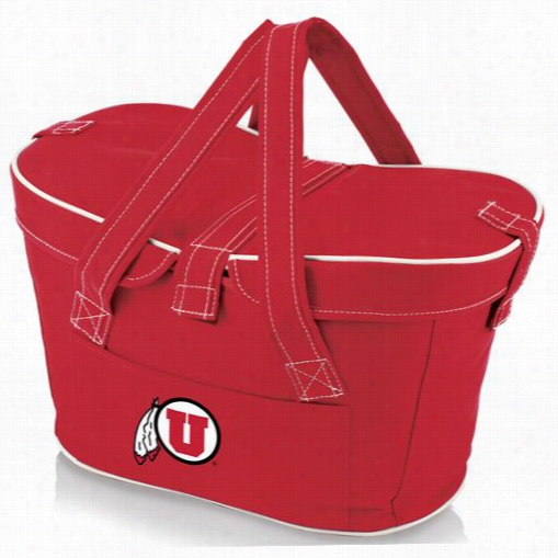 Picnic Time 599-000-100-024-1 Mercado University Of Utah Utes Digital Print Basket In Red