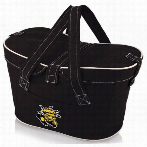 Picnic Time 599-00-179-014-1 Mercado Wichita Statte University Shockers Digital Print Basket In Black