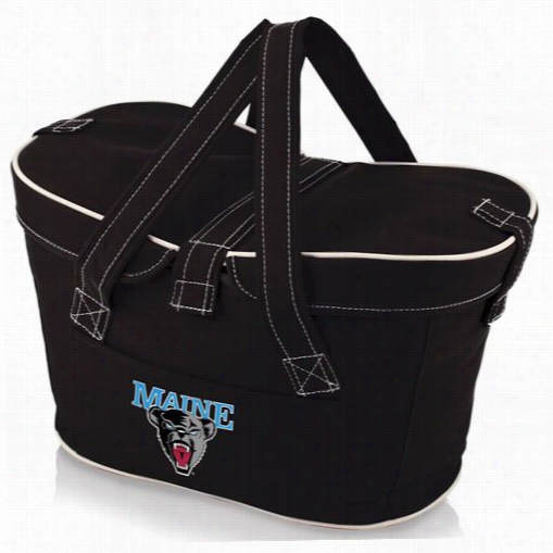 Picnci Time 599-00-179-804-0 Mercado University Of Maine Black Bears Digital Calico Basket In Black