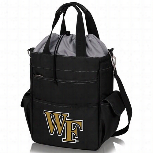 Pic Nic Time 614-00-175-614-0 Activo Wake Forest Universoty  Dem O Ndeacons Digital Print Waterproof Tote In Black