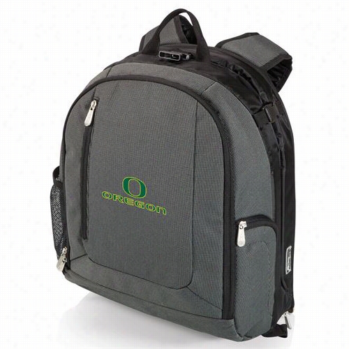 Picnic Time 730-00-679-474-0 Pt Navigator Niversity Of Oregon  Digital Print Co Oler Backpack In Dark Grey/black