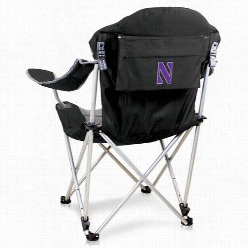 Picnic Time 803-00-175-434-0 N Orthwestern University Digital Print Reclining Camp Chair In Lback