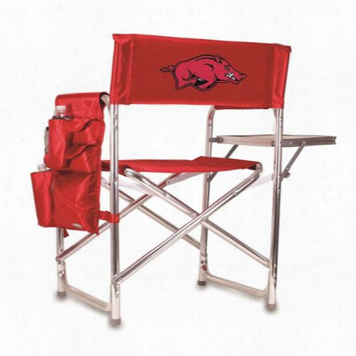 Picnic Time 809-00-100-034-0 U Of Arkansas Razorbacks Digital Print Sports Chair In Red