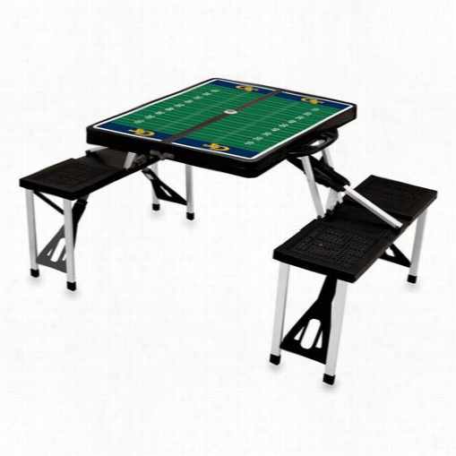 Picnic Time 811-00-175-195-0 Georg Ia Tech Yellow Jafkets Dig Picnic Sport Table In Black