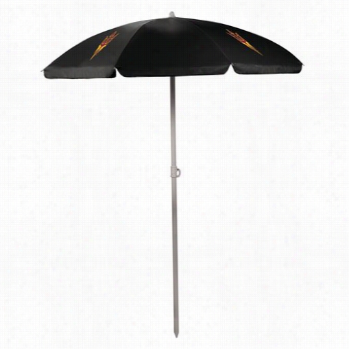 Picnic Time 822-00-179-024-0 Arizona State University Sundevils Digital Print Umbrella In Black