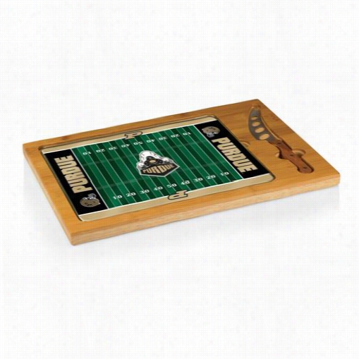 Picnic Time 910_00-505-514-0 Icon Purdue University Boilermskers Digital Print Football Cutting Cheese Tray In Natural Wood