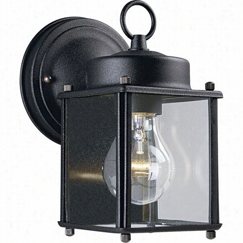 Progress Lighting P5607-31 Flat Glass 1 Light Wall Lantern In Black