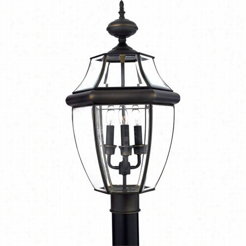 Quoizel Ny9043z Newbury 3 Light Outdoor Post Light In Medici Bronze