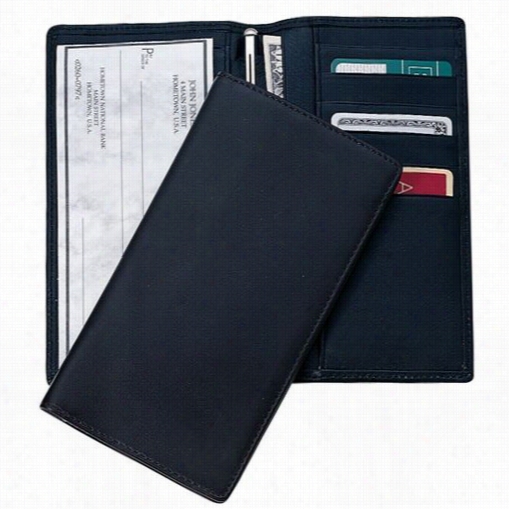 Royce Leather Rfid-145-blk-5 Rfid Blocking Checkbook Ho1der Secretary Genuine  Leather Wallet