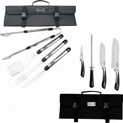 Top Chef 80-tc2-set Stainless Steel Bbq And Stainless Steel Knife Set