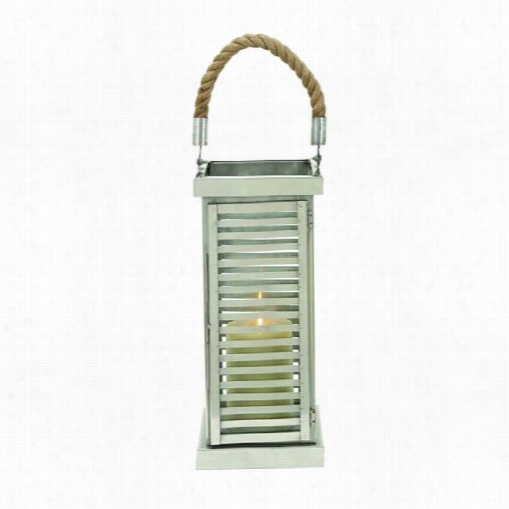 Woodland Imports 27435 Lantern With Minimalistc Design And Geometric Flair