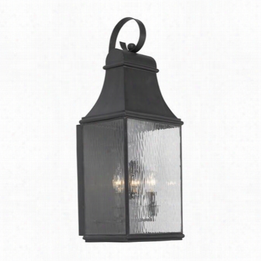 Elk Lighting 706-c Jefferson 3 Lig Ht 27"" Tall Outdoor Wall Sconce In Charcoal