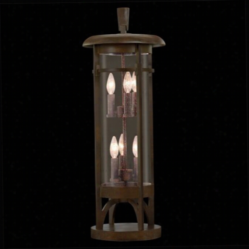 Fnie Art Lamps 413283 Aspen 6 Lght Outdoor Pier Mount In Dark Roan Patina