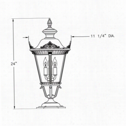 Hanover Lantern B53360 Feeble Stockholm 25w P Er Socket 3 Light Outdoor Pier Lamp