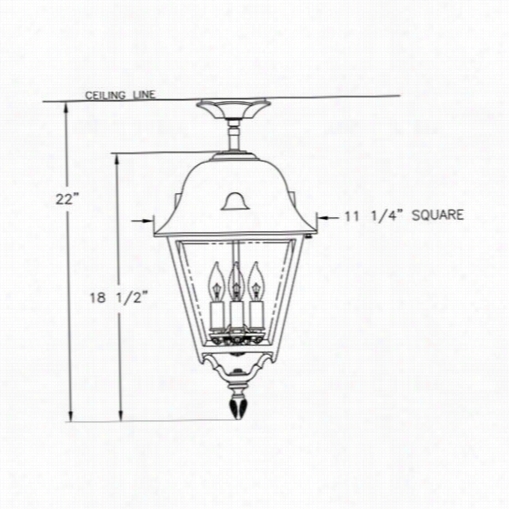 Hanover Lantern B5721   Largge Jefferson 25w Per Socket 3 Light Outodor Flush Mount