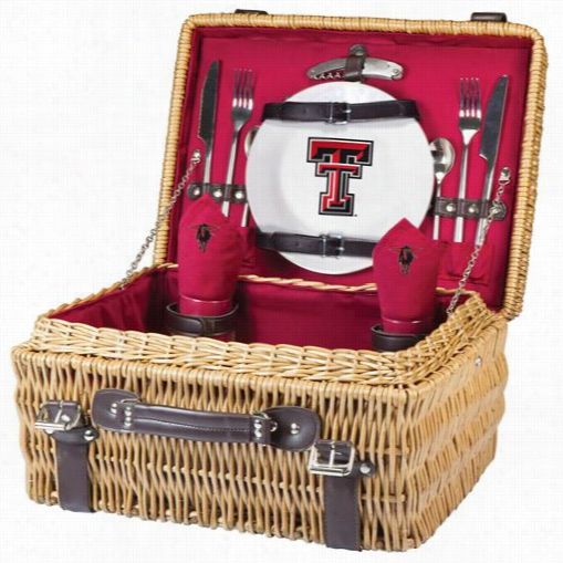 Picnnic Time 20-840 Champion Texas Tech Red Raidres Digital Print Basket