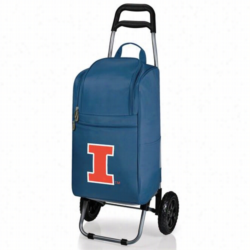 Picnic Time 545-00-138-214- University Of Illinois Fighting  Illini Digital Print Cart Cooler In Navy