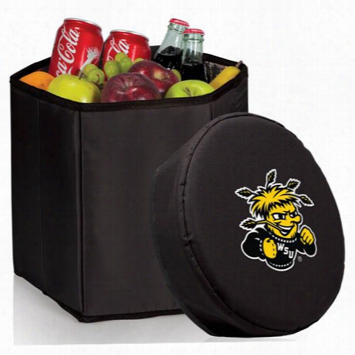 Picnic Time 596-00-179-014-1 Wichita State Seminary Of Learning  Shockers Digital Print Bongo Cooler And Seat In Black