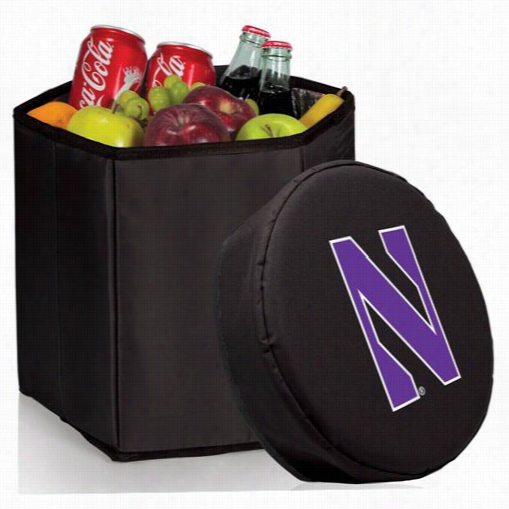 Picnic Time 596-00-179-434-0 Noethwestern University Wildcats Digital Stamp Bongo Cooler And Seat In Black