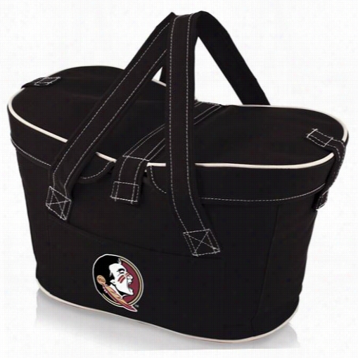 Picnic Time 599-00-179-174-0 Mer Cado Florida State Seminoles Digital Print Basket Iin Black