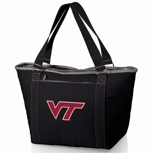 Picnic Time 619-00-175-602-0 Topanga Virginia Tech Hokies Embroidered Cooler Tote In Black