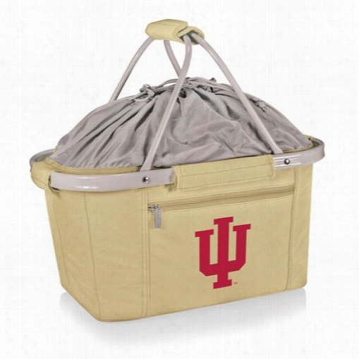 Picnic Time 645-00-190-72-0 Metro Indiana University Hoosiers Embroider Basket In Tan