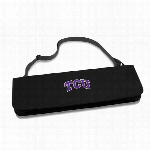 Picnic Time 747-03-175-844-0 Metro Texas Christian Universitt Horn Ed Frogs Digital Pritn Bbq Tote In Black