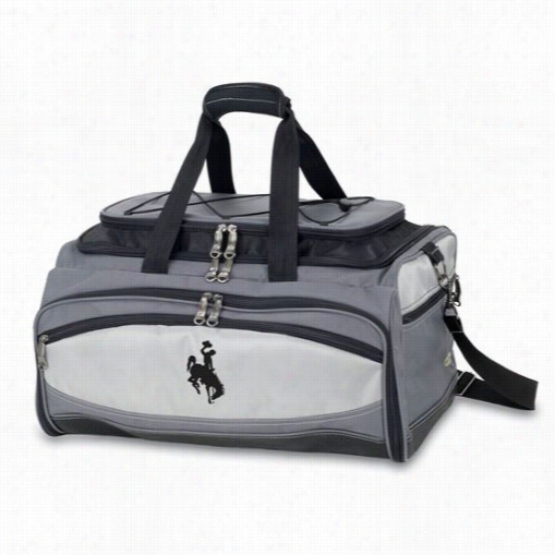 Picnic Period  750-00-175-692-0 Buccanedr University Of Wyoming Cowboys Embrodered Cooler And Barbecue Set In Black