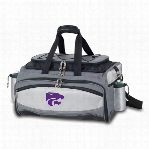 Picnic Time 770-00-175-254-0 Vulcan Kansas State Wildcats Digtial Print Basket In Blakc