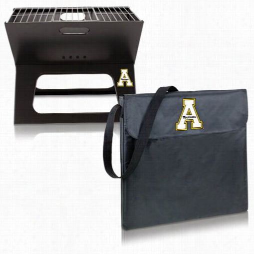 Picnic Time 775-00-175-794-0 X-gfill Appalachian State Mountaineers Digital Print Bbq Grill In Black