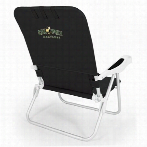Picnic Time 790-00-179-904-0 Monaco Cal  Poly Mustangs Digital Print Run Ashore Chair In Bl Ack