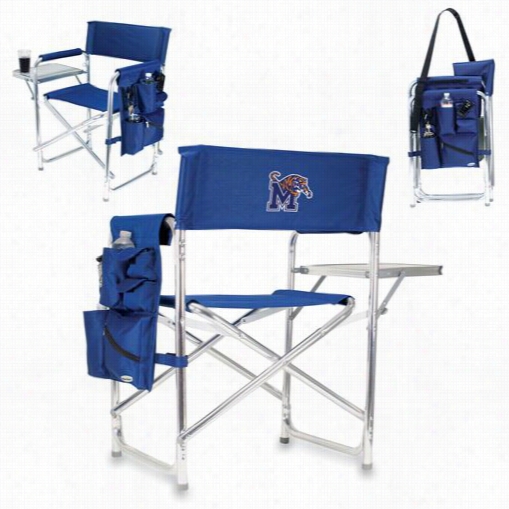 Picnic Time 809-00-1338-7554-0 U Of Memphis Tigers Ddigital Print Sports Chair Im Navy