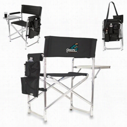 Picnic Time 809-00-179-734-0 Coastalc Arolina Chanticleers Digital Sports Chair In Black