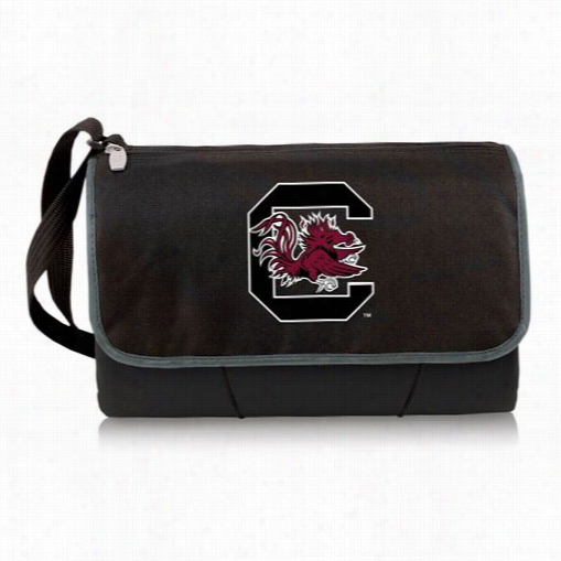 Picnic Time 820-00- 175-524-0 University Of South Carolina Gaamecocks Dogital Print Blanket Tote In Black