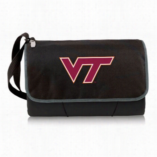 Picnic Time 820-00-175-604-0 Virginia Tech Hokies Digital Print Blanket Tote In  Blac