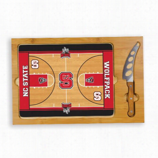 Picnic Time 910-00-505-425-0 Icon North Carolina State Wolfpaack Digital Print Basketball Cutting Chheese Tray In Natural  Forest