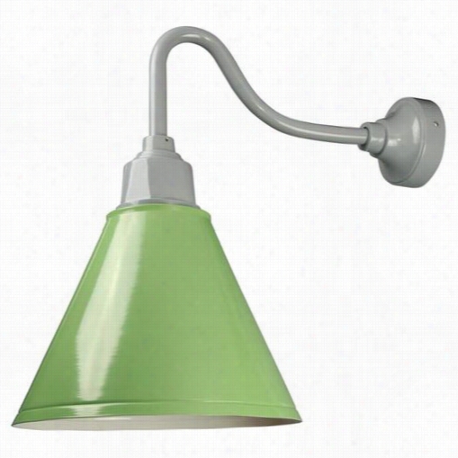 Anp Lighting Lsu16-10-e33ue18-13 Retropolitan 1 L Ight Vntage Lamppshade Outdoor Auminum Wall Sconce In Aspen Green/putty