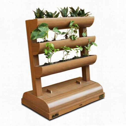 Dc America Cg-sp-392140-t City Garden Chem Wood Verticaal Planter 3 Planting Containers With Storage Bo