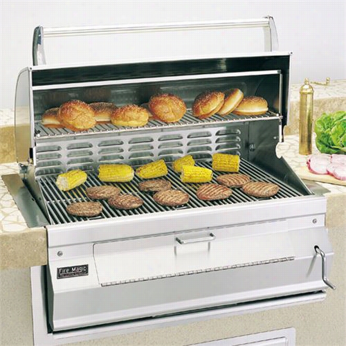 Firemagic 14-s101c-a 30"" Built In Stainless Steel Charcoal Grill With Oven/hood