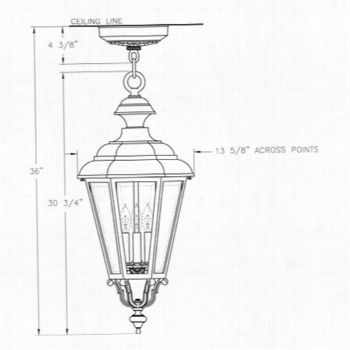 Hanoverlantern B9421 Large Jamestown 25w Per Socket 3 Light Outdo Or Flush Mount