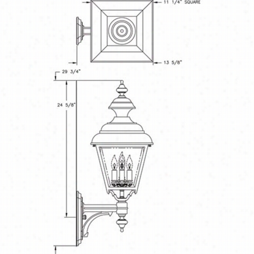 Hanover Lantern B9610 Large Plymouth 25w Per Socket 4 Light Outdoor Wall Light